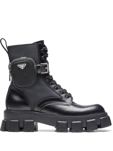 botas de mujer prada|prada ankle pouch combat boots.